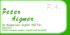 peter aigner business card